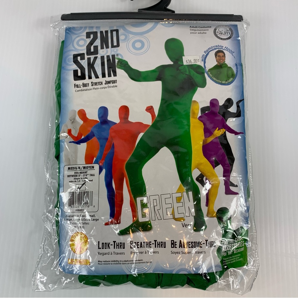 Rubies Green 2nd Skin Adult Men Costume Full Body Suit Stretch Jumpsuit 880511 M